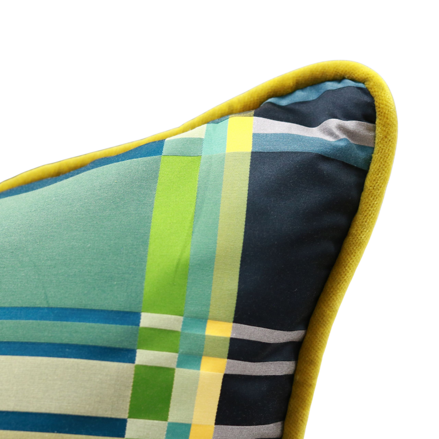 22" Satin Plaid Pillow