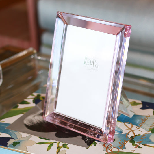 5 x 7 Crystal Glass Pink Frame