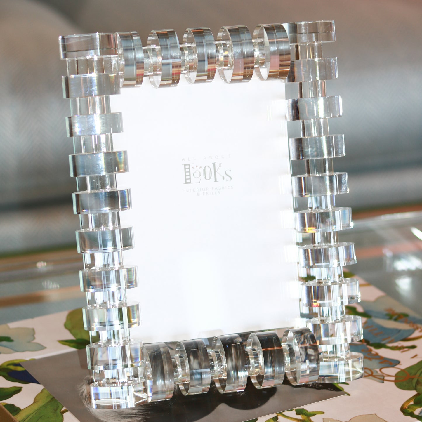 5 x 7 Crystal Glass "Rings" Frame