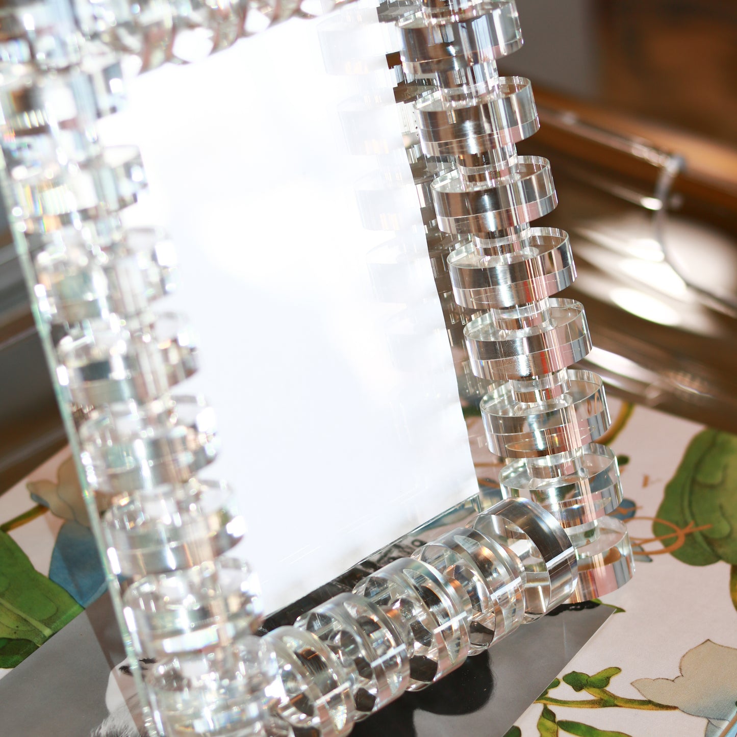 5 x 7 Crystal Glass "Rings" Frame
