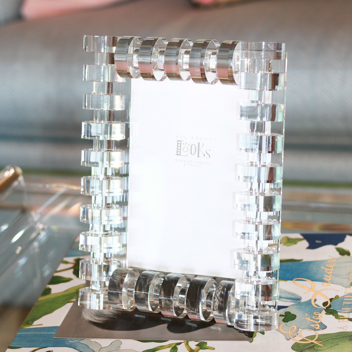 5 x 7 Crystal Glass "Rings" Frame