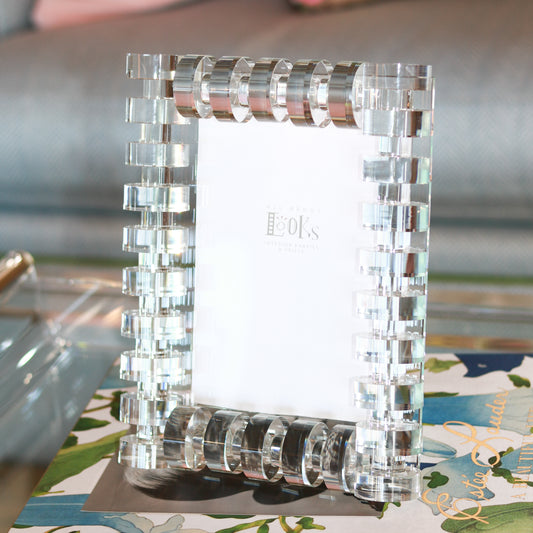 5 x 7 Crystal Glass "Rings" Frame