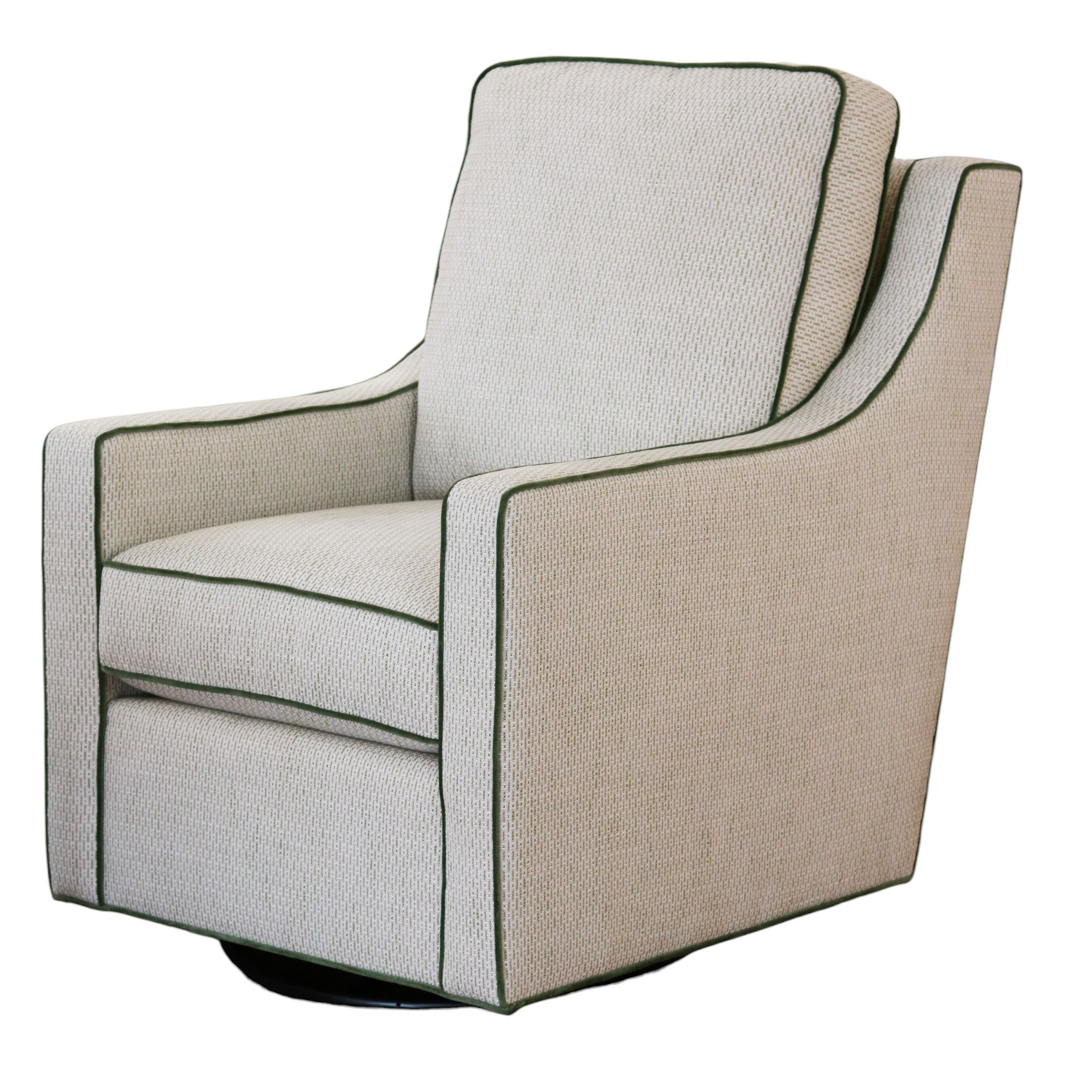 Beige & Green Harper Swivel Glider