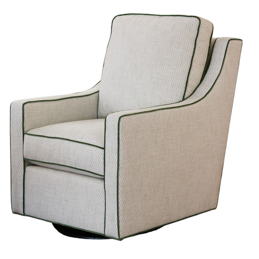 Beige & Green Harper Swivel Glider