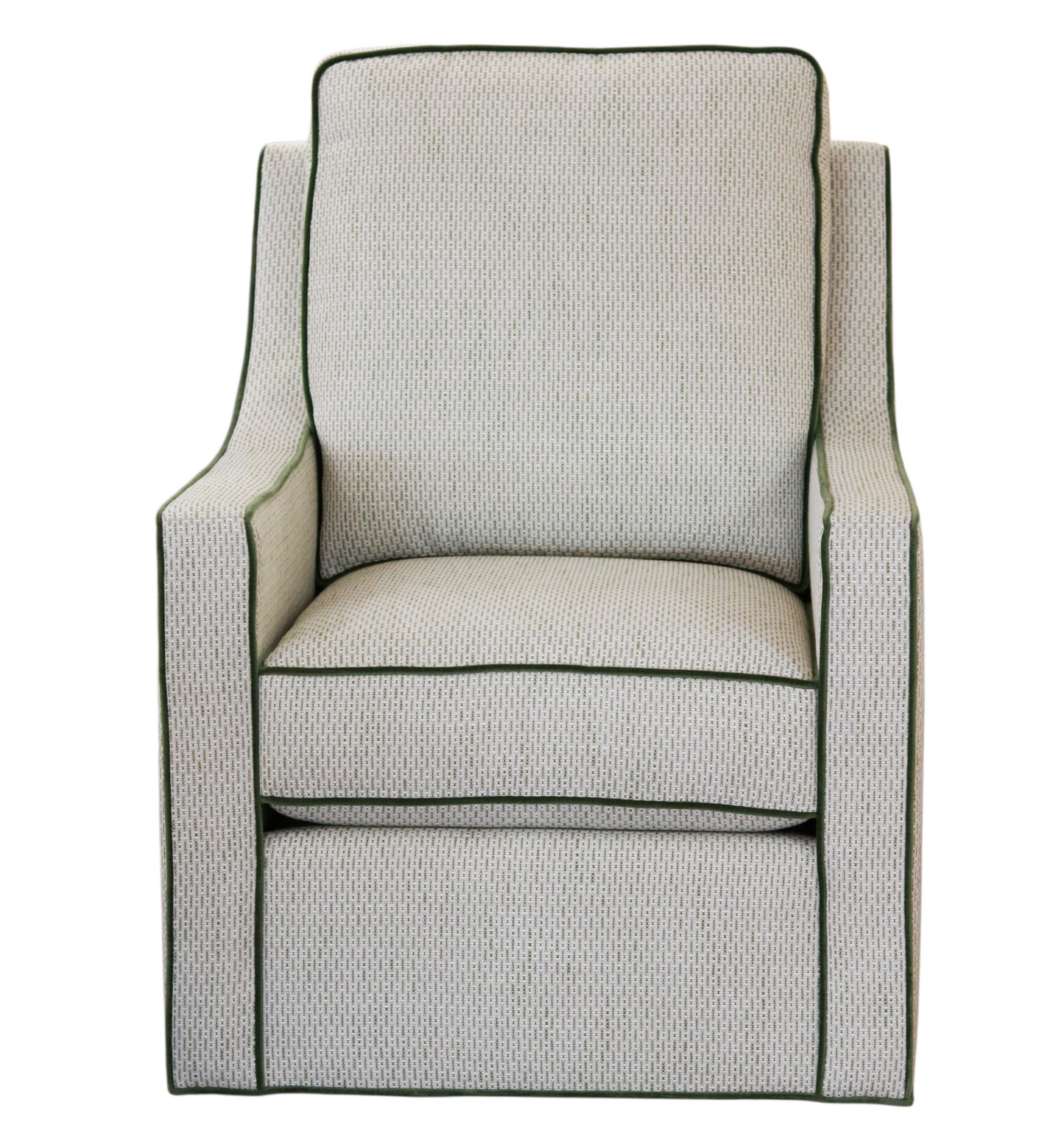 Beige & Green Harper Swivel Glider