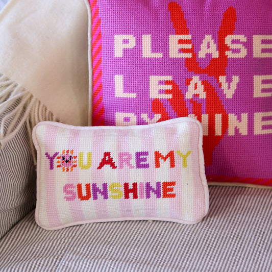 You Are My Sunshine Mini Needlepoint Pillow