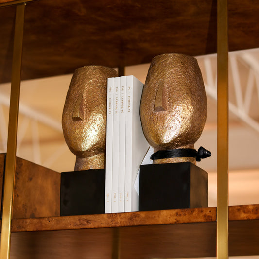 Gold Face Bookends