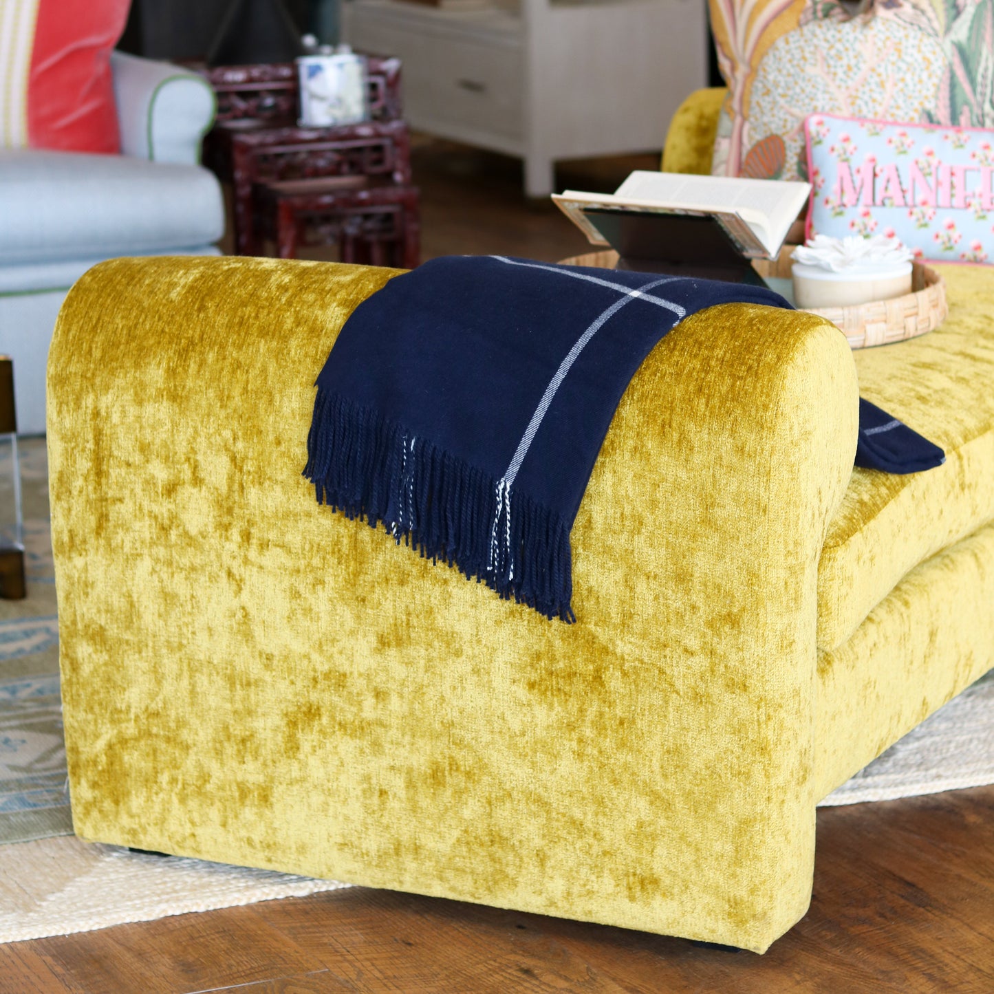 Citron Velvet Bishops Daybed