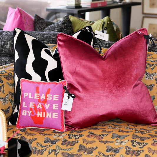 Leave by Nine Needlepoint Pillow