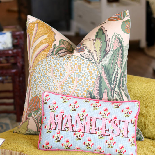 Whimsical Apricot Ginger Pillow - 22"