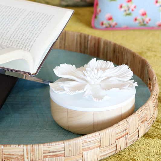 Abaca Silk Woven Cane Round Tray