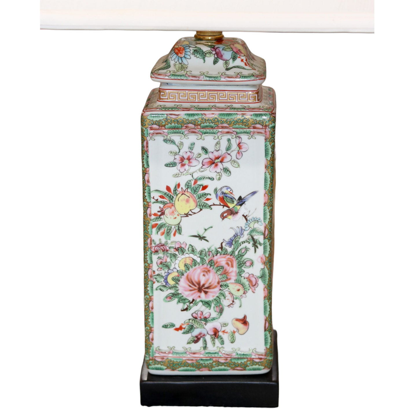 Rose Medallion Square Jar Lamp