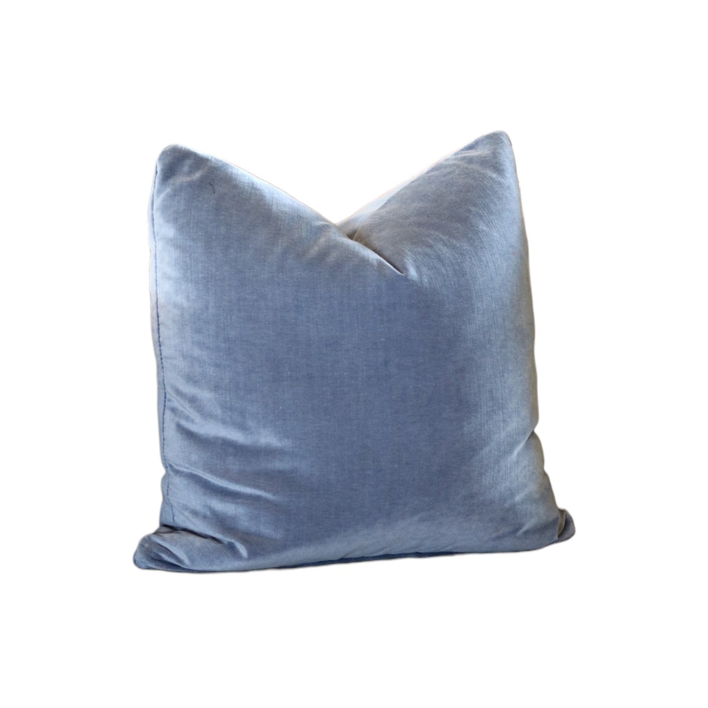 Light Blue Solid Velvet Pillow - 20"