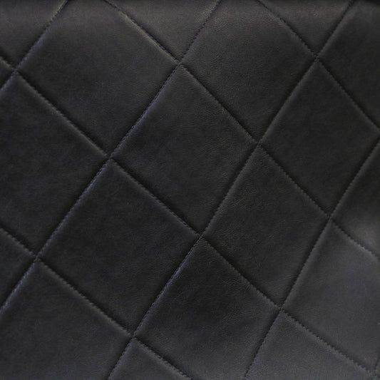 Black Quilted Faux Leather
