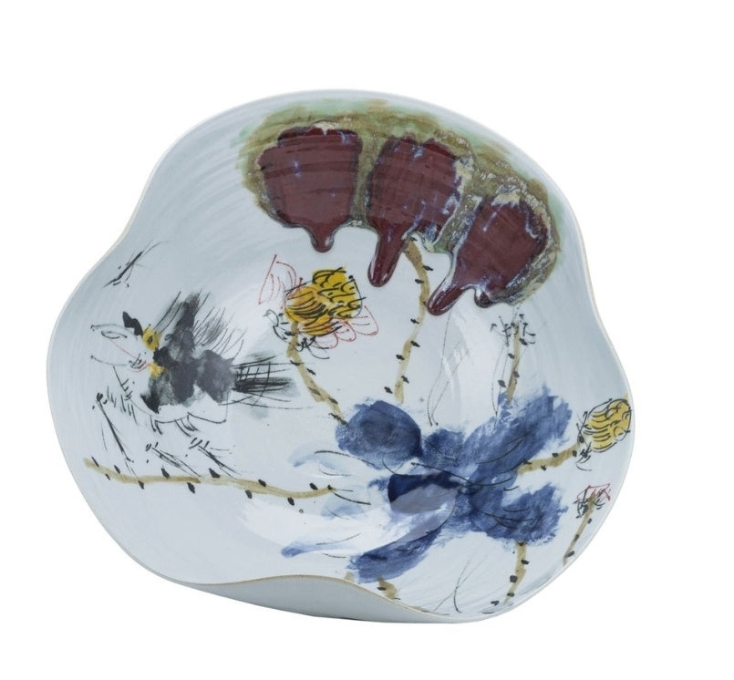 Oxblood Lotus Swirl Bowl