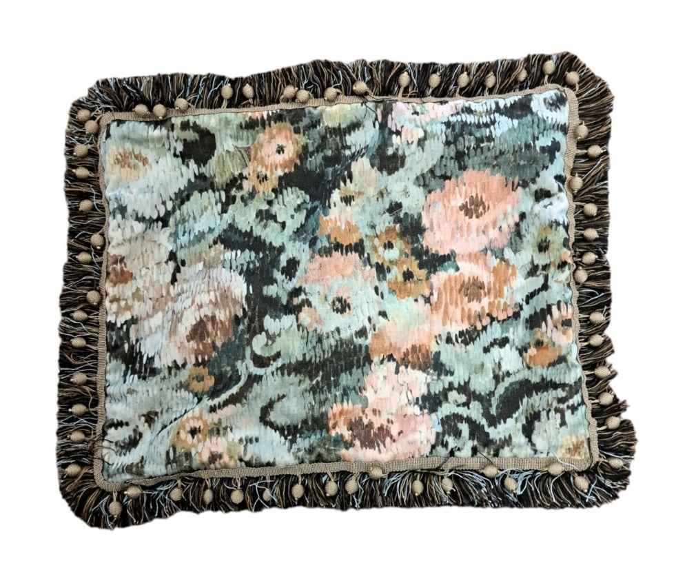 14 x 20 Green/Brown Velvet Pillow Cover