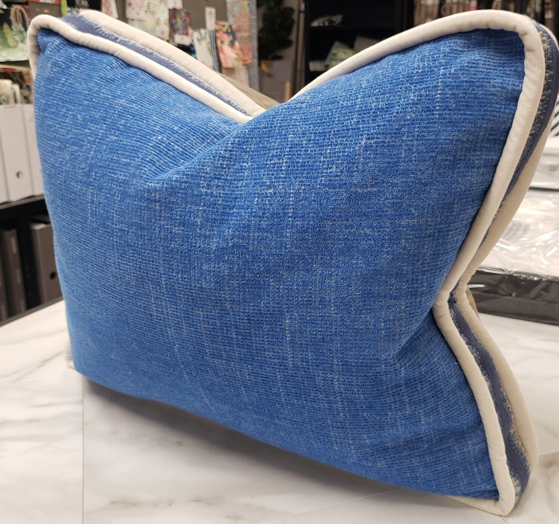 16 x 20 Blue, Tan & White Pillow