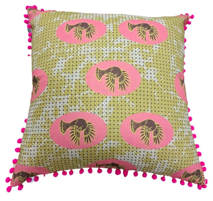20" Green & Pink Pillow