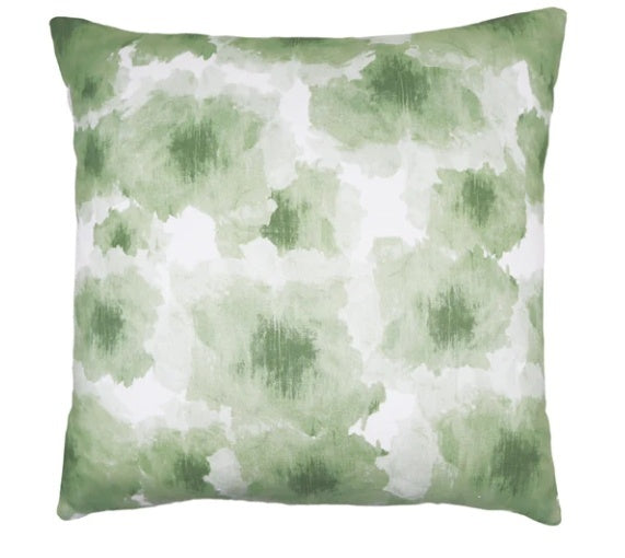 Green Linen Abstract Pillow - 22"