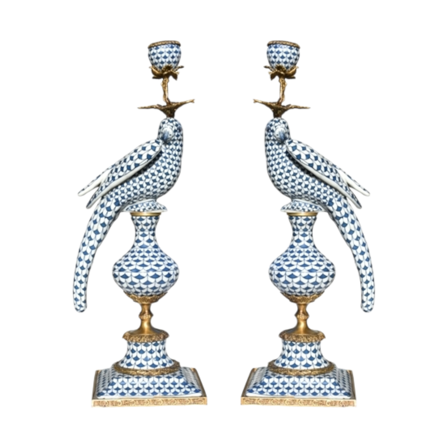 Porcelain Fish Scale Bronze Bird