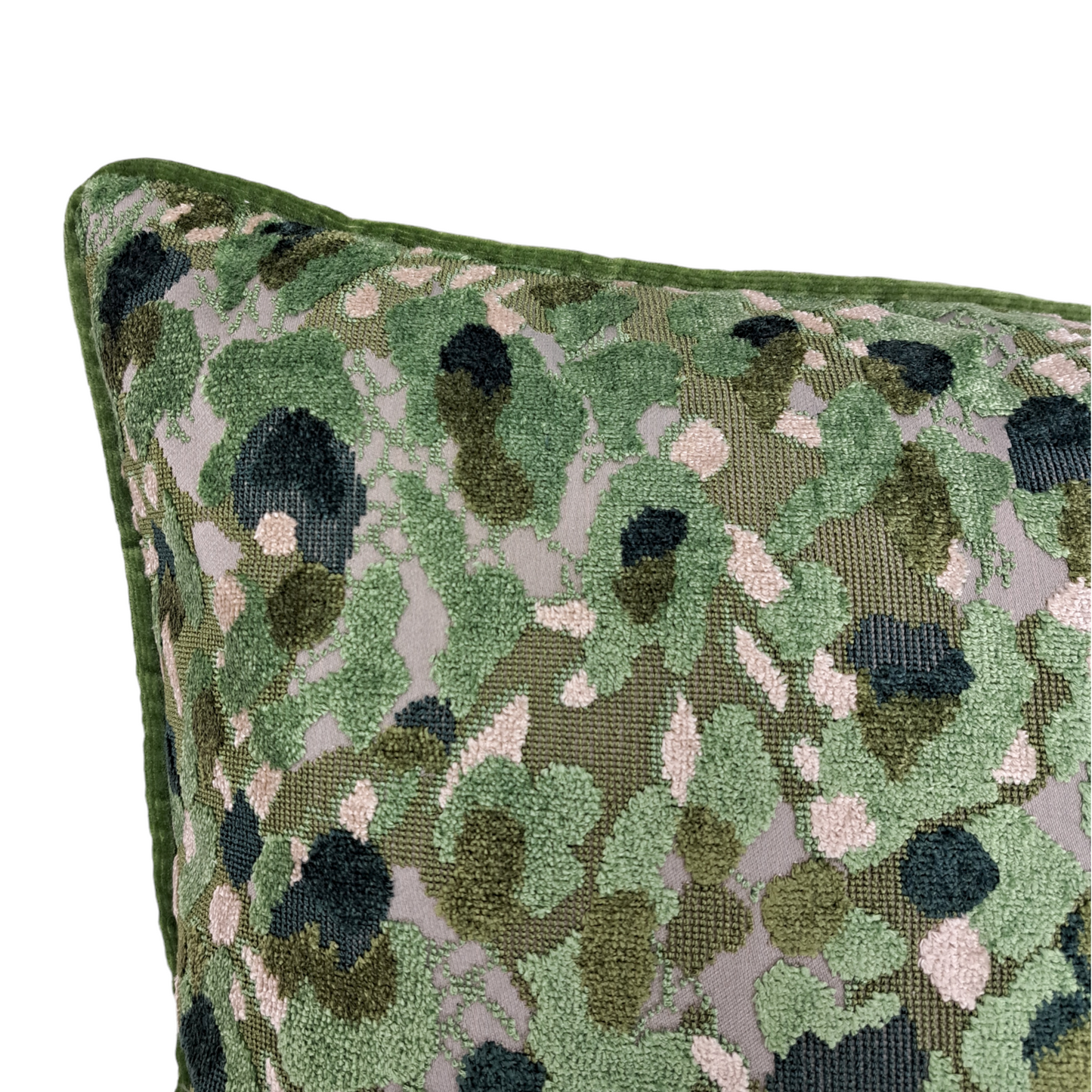 22" Tobin Evergreen Cut Velvet Pillow
