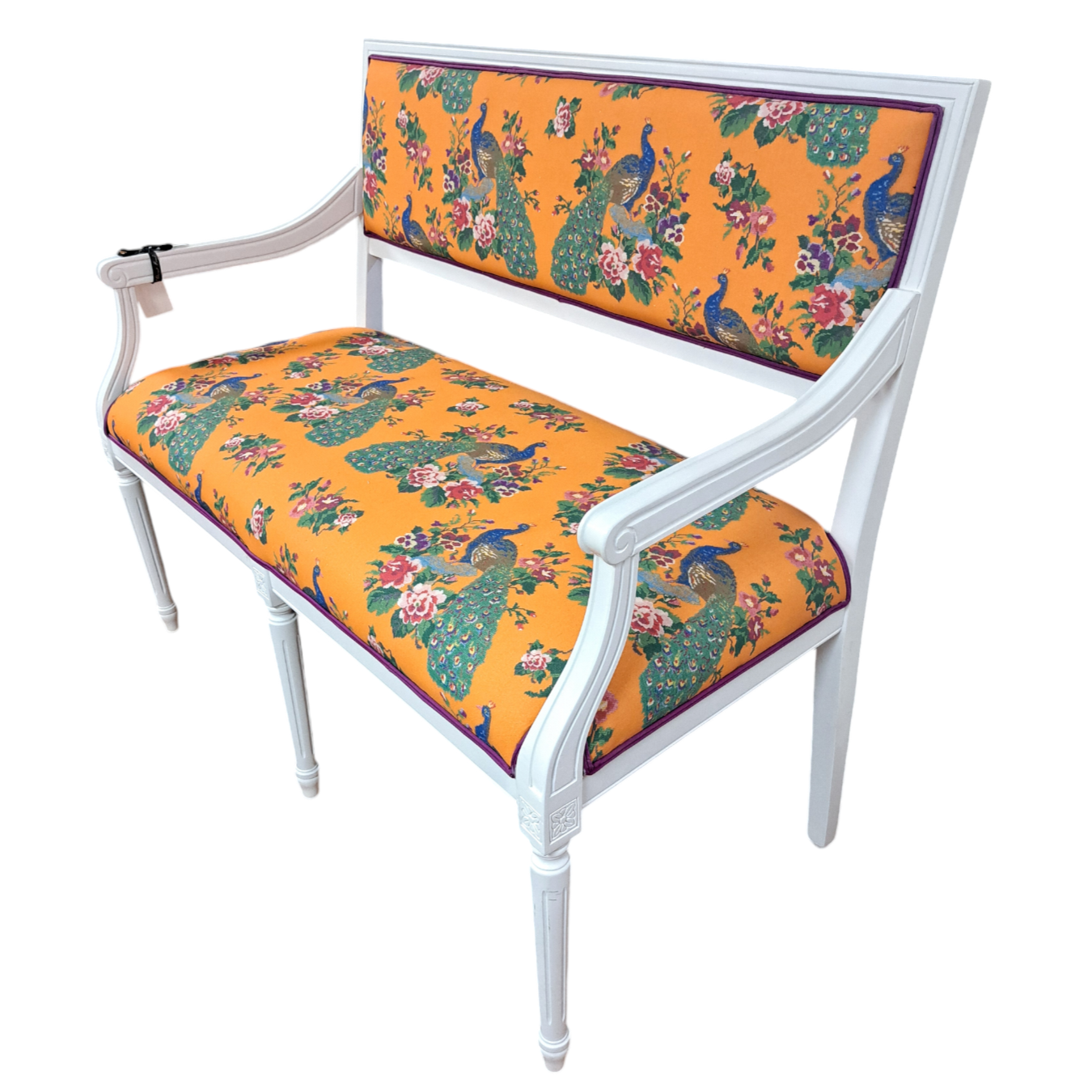 Orange Square Back Settee
