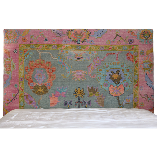 Custom Oushak Rug King Headboard