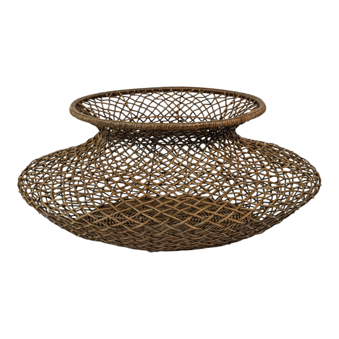 Loose Weave Rattan Basket