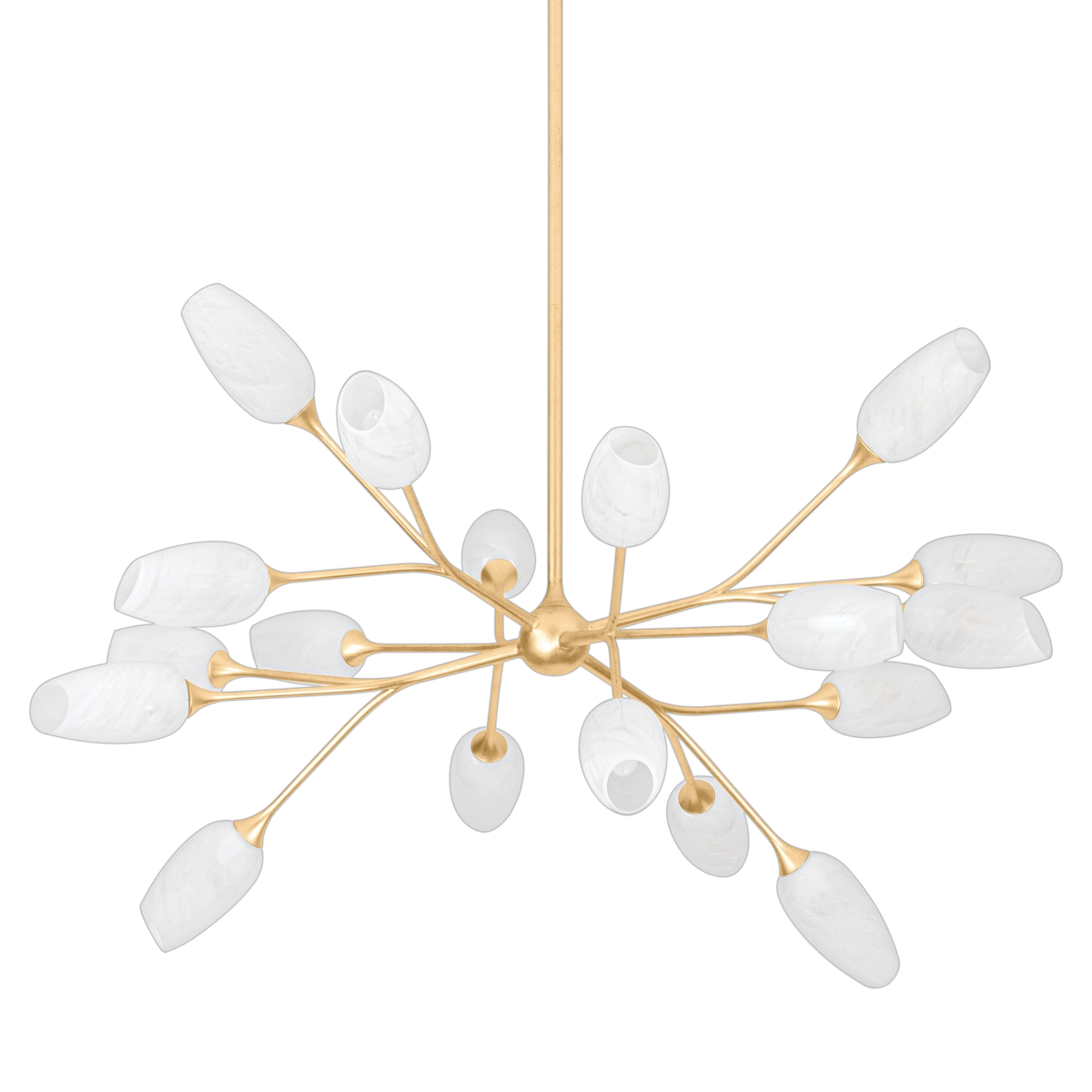 18 Light Gold Leaf Chandelier