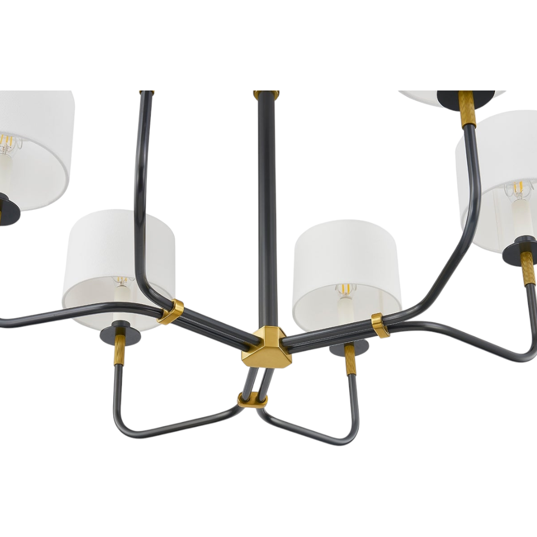 6 Light Black & Bronze Chandelier