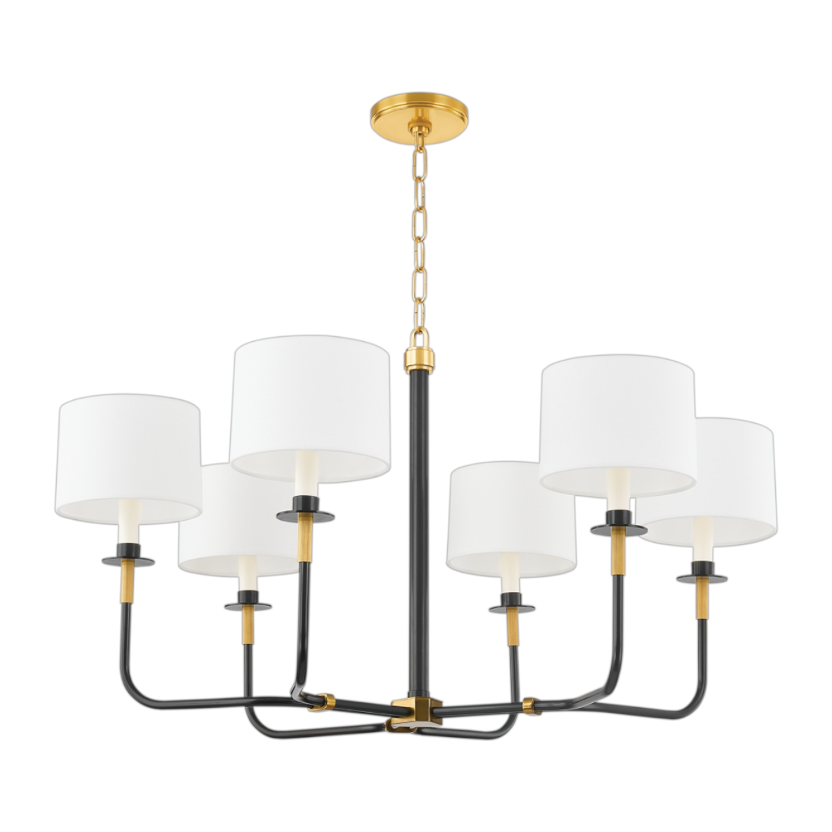 6 Light Black & Bronze Chandelier