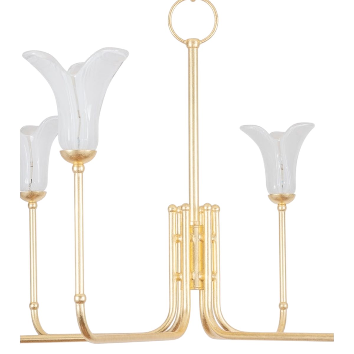 Gold Leaf 6 Light Flower Chandelier