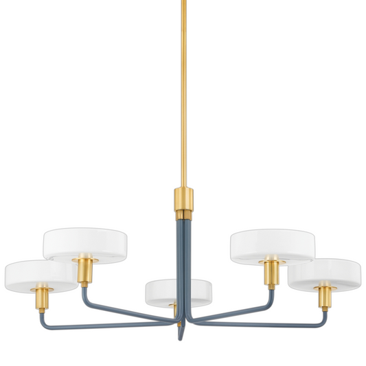 Slate Blue 5 Light Chandelier