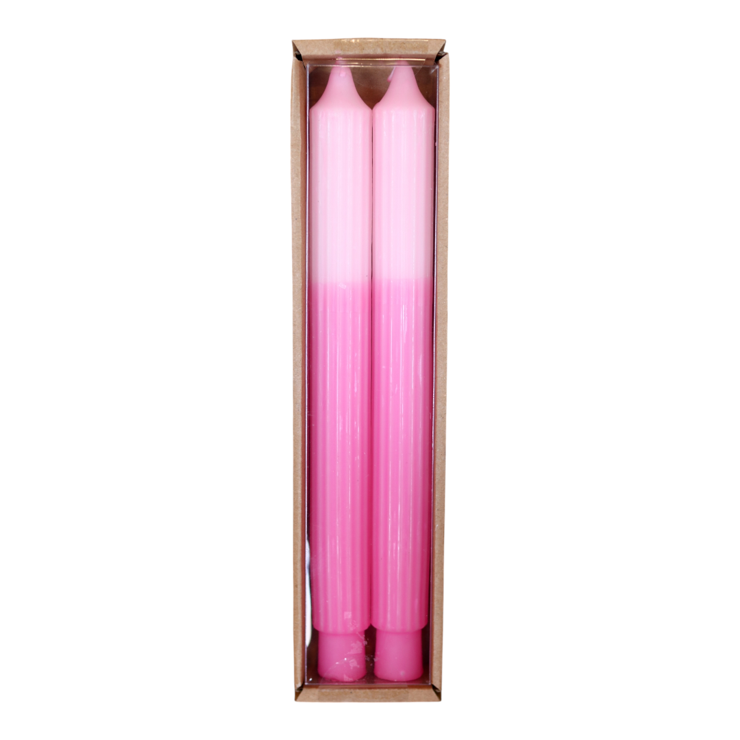 2 Tone Pleated Taper Candles