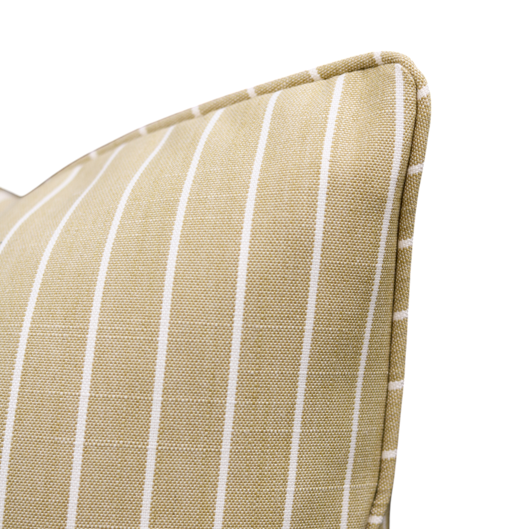 22" Yellow Striped Pillow