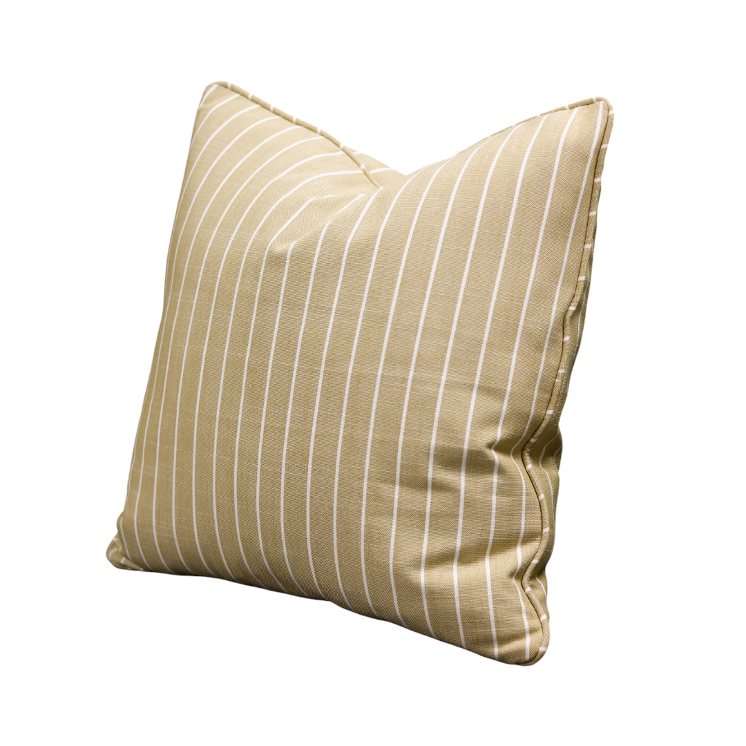 22" Yellow Striped Pillow