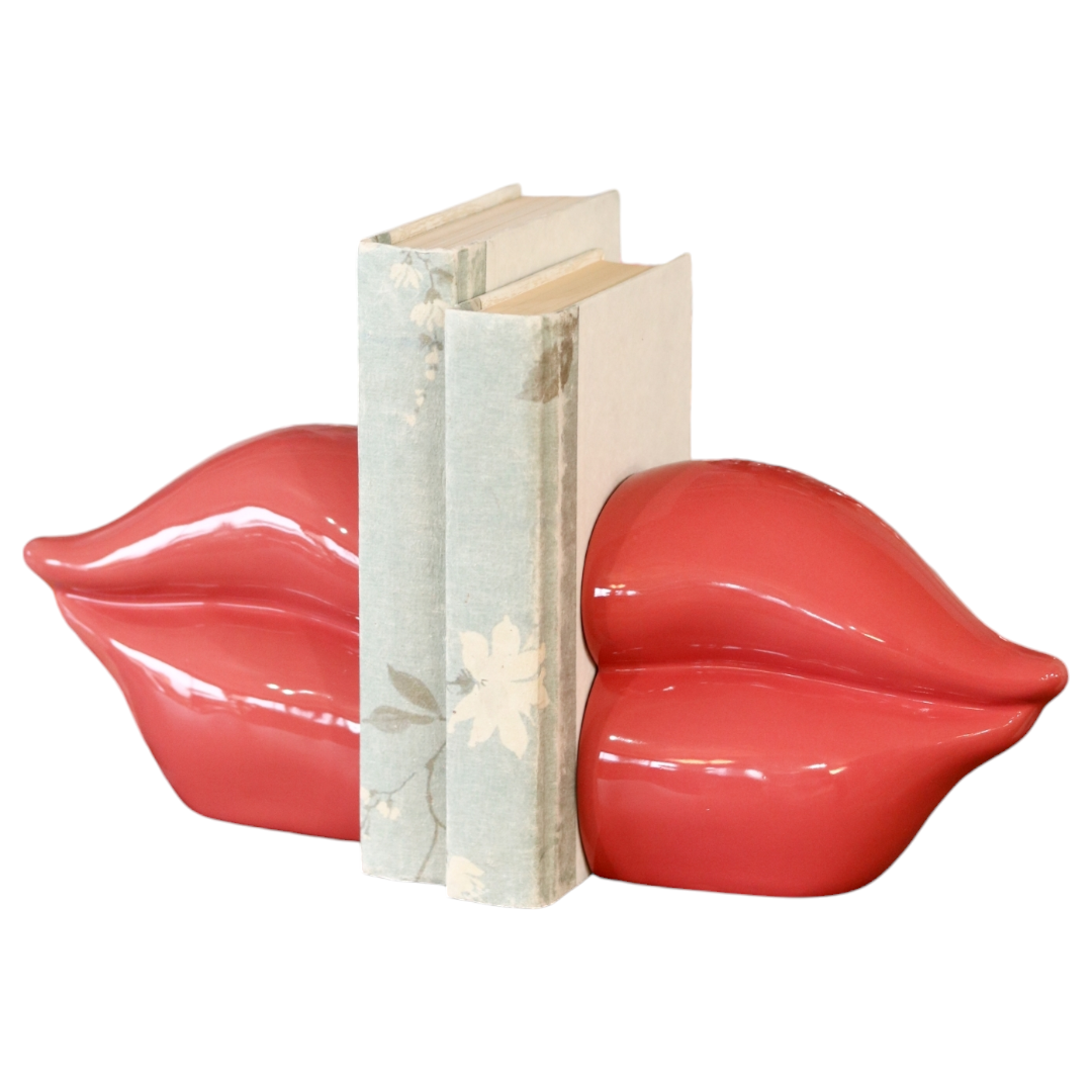 Pink Lip Bookends
