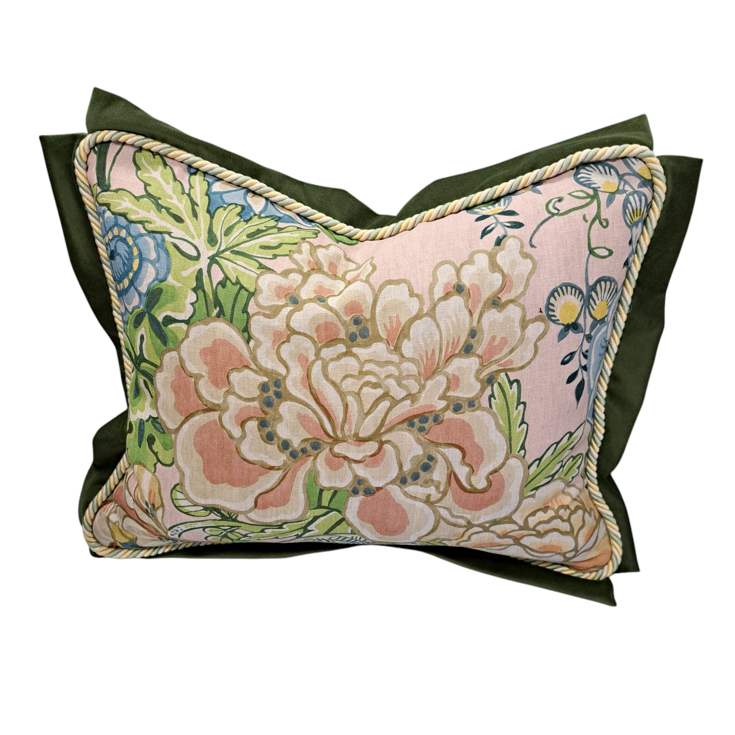 16" x 20" Pink & Green Floral Pillow