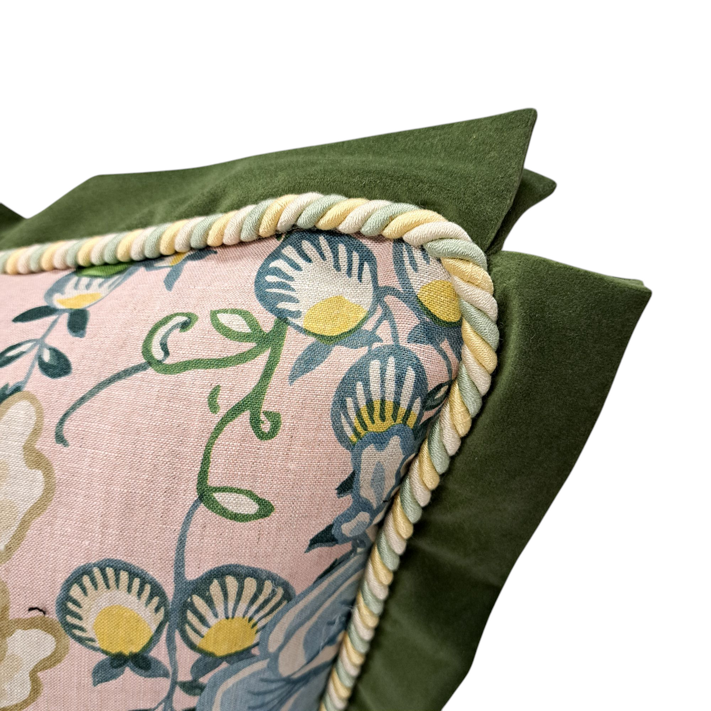 16" x 20" Pink & Green Floral Pillow