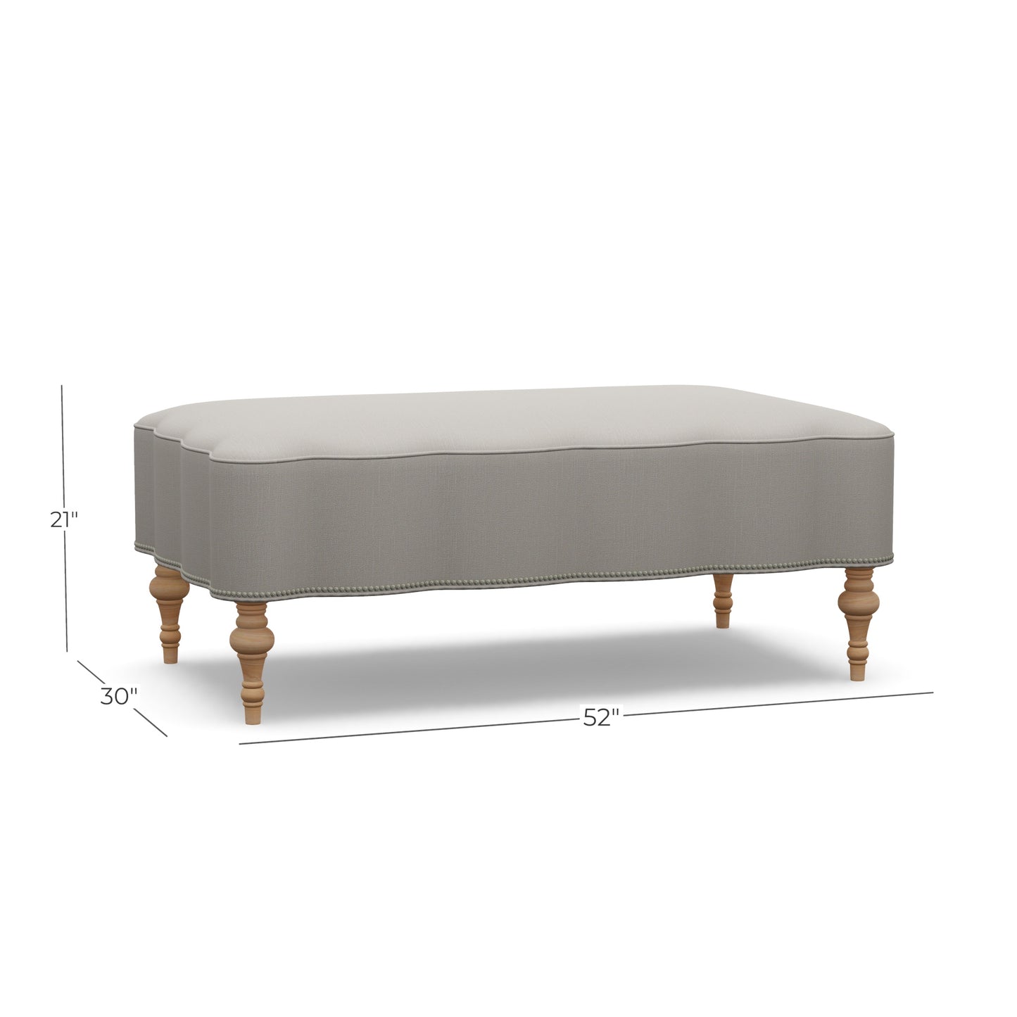 Green Scalloped Ottoman