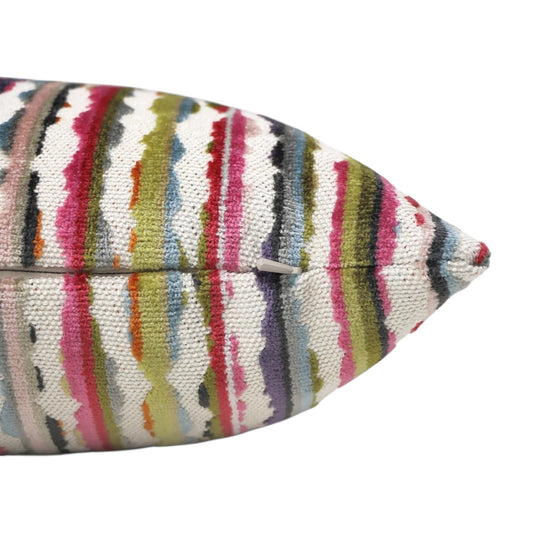 Confetti Striped Velvet Pillow - 22"