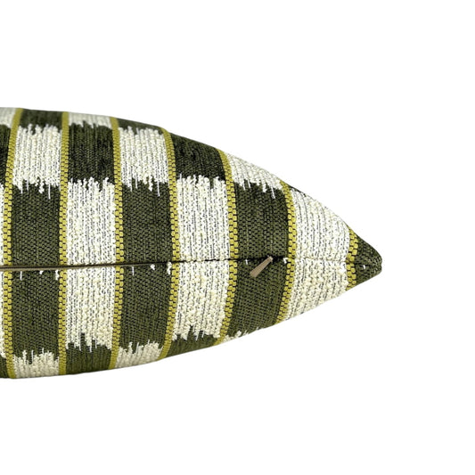 Olive Woven Print Pillow - 22"