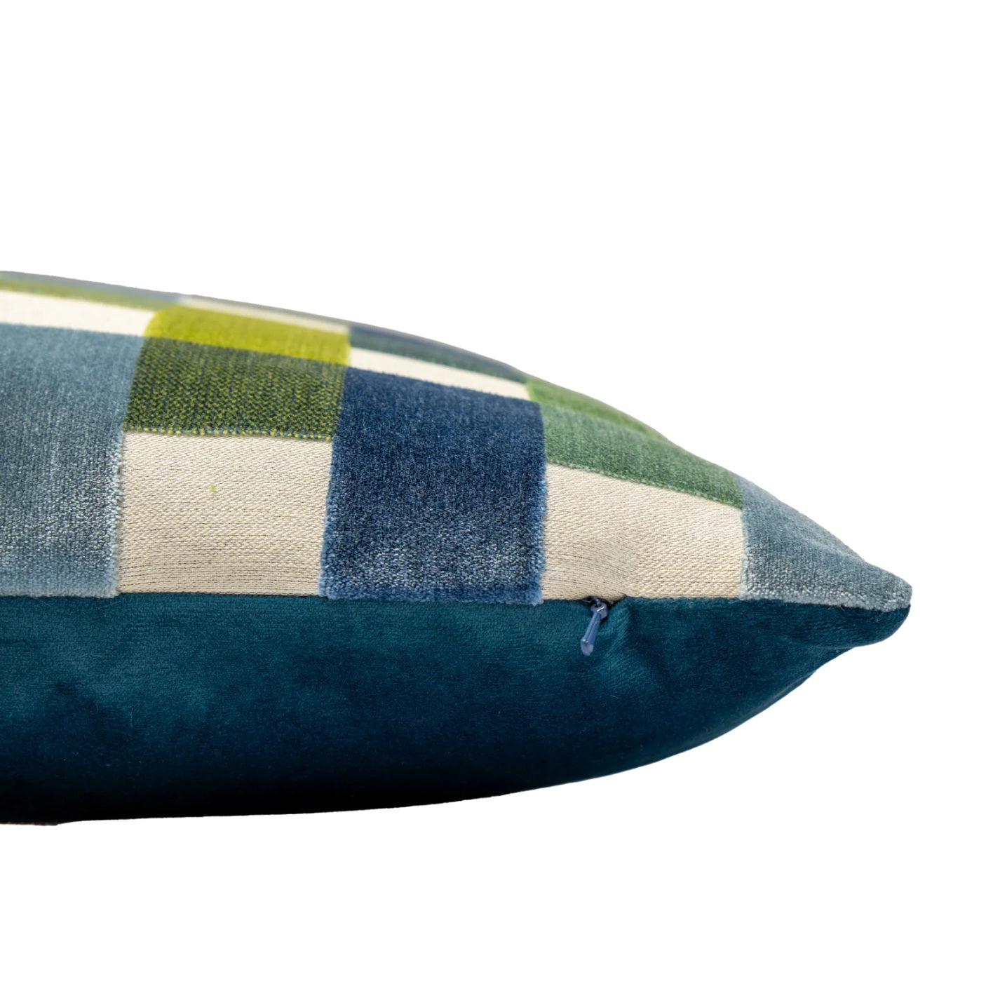22" Blue & Green Plaid Pillow