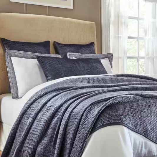 Spencer King Coverlet in Navy