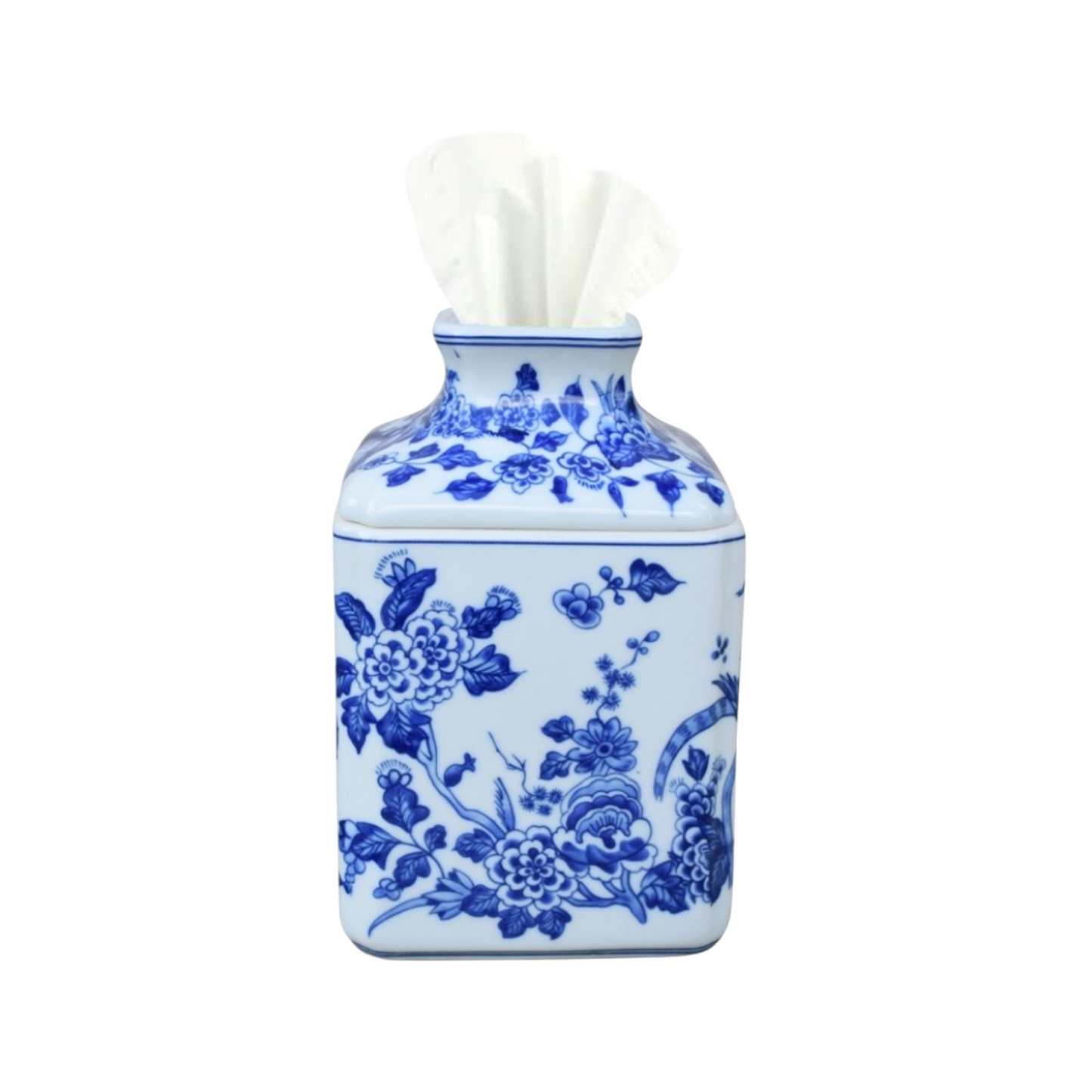 Porcelain Tissue Box - Blue & White Toile