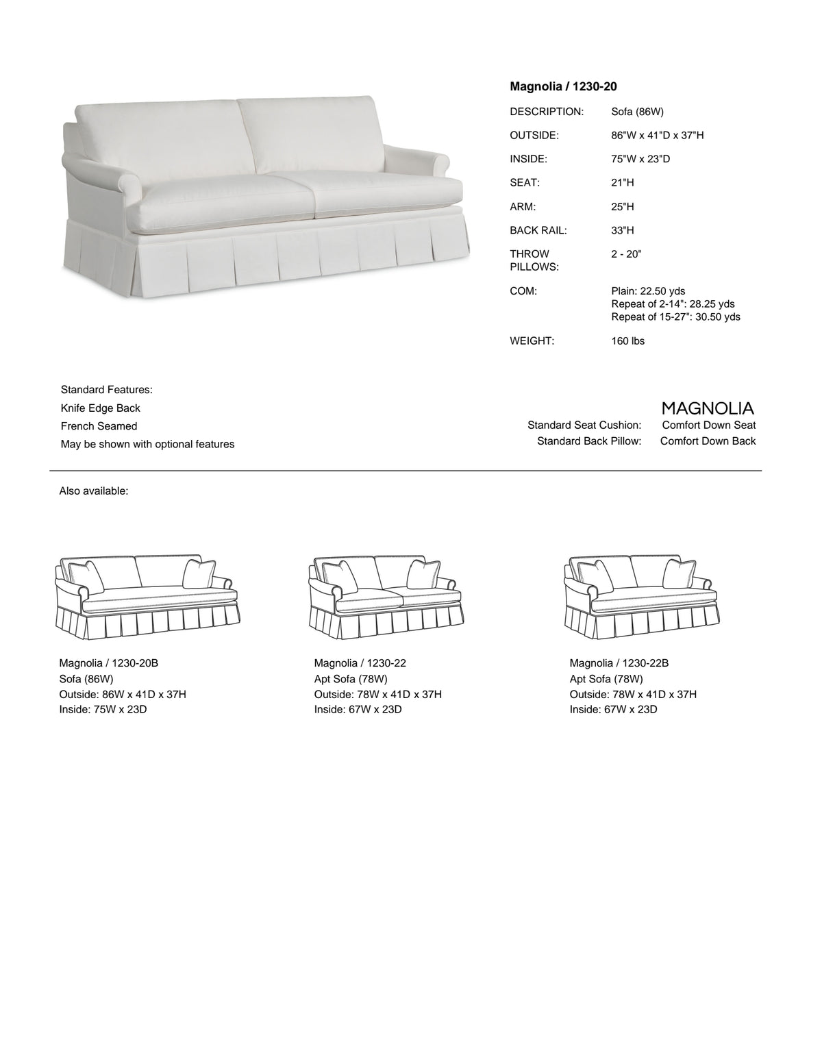 Magnolia Sofa in Scatter Sky