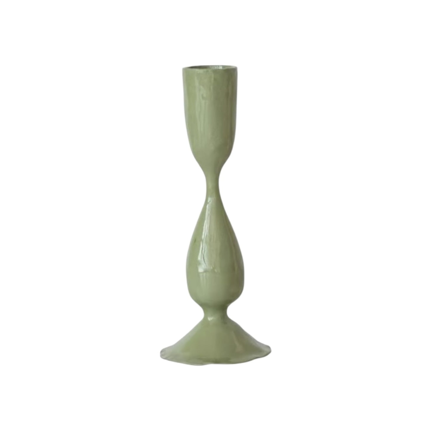 Green Enameled Metal Taper Holder