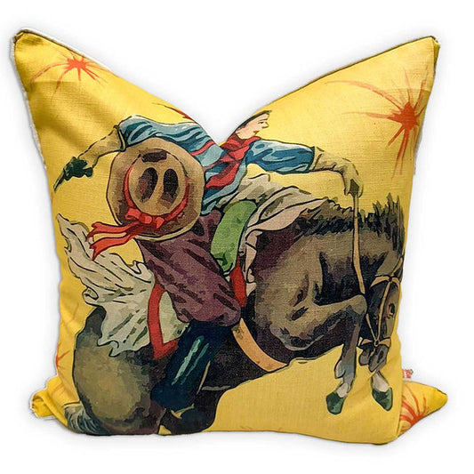 Linen Cowboy Pillow