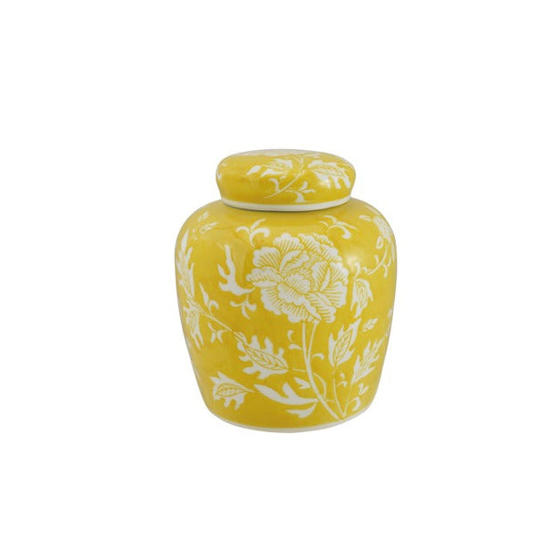 Yellow Round Stoneware Ginger Jar