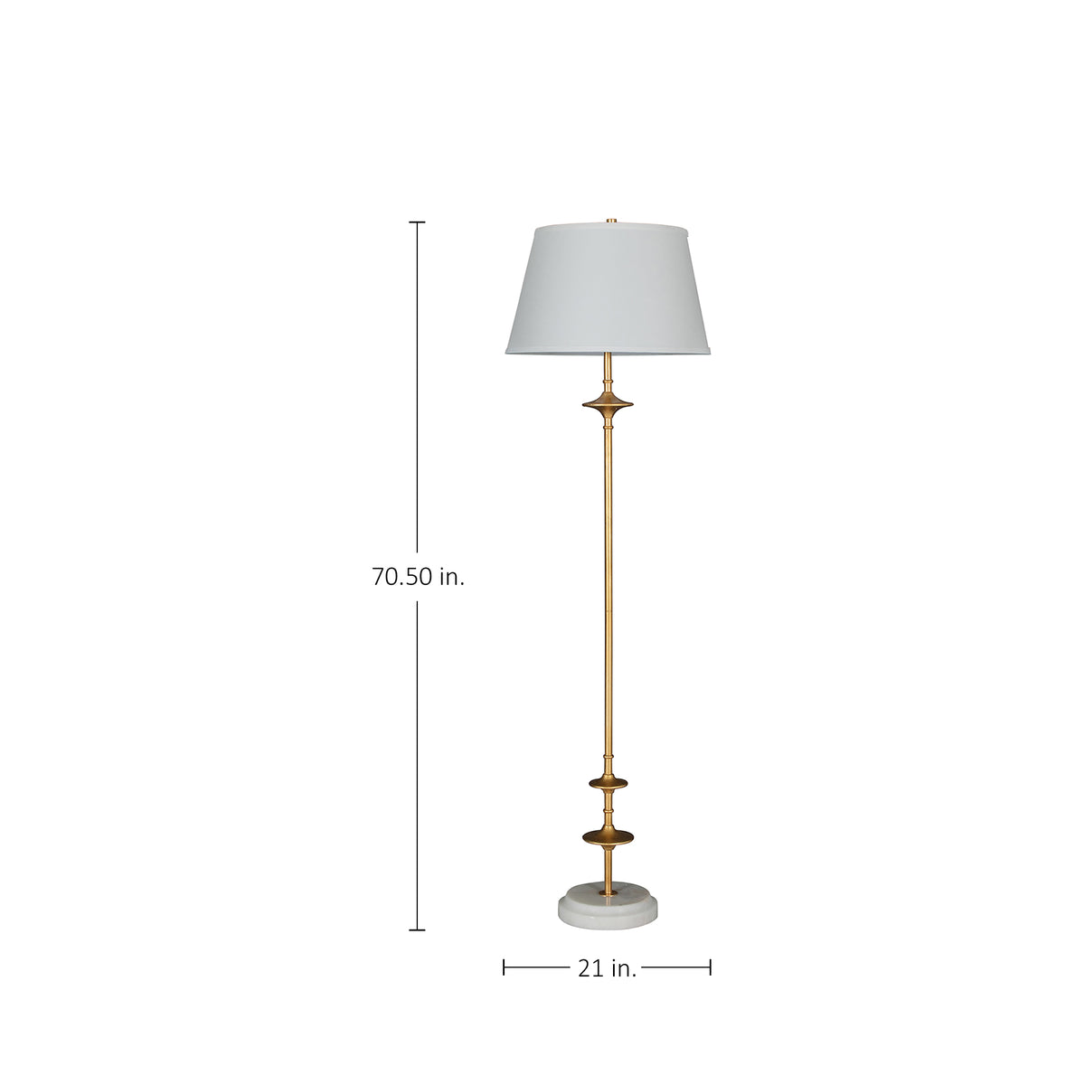 Avery Aged Brass & Marble Floor Lamp